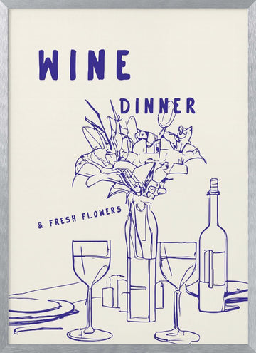 Elegant Evening Setup | Poster - Silver Frame Interior