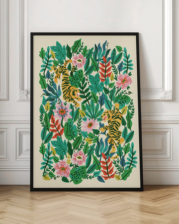 Playful Jungle Tigers | Poster - Room Interior 1