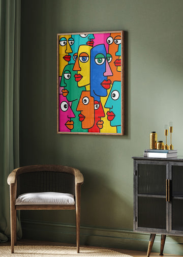 Colorful Abstract Faces | Poster - Room Interior 2