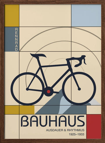 Geometric Racing Bicycle | Poster - Walnut Frame Interior