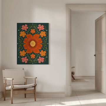 Warm Floral Pattern | Canvas - Room Interior 1