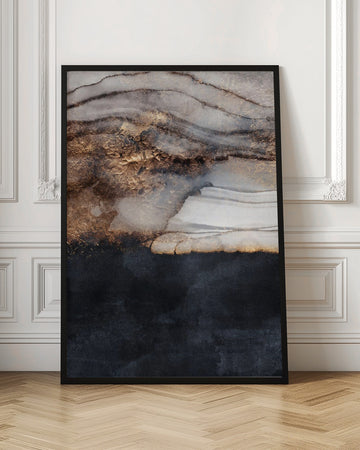 Golden Fluid Abstract | Poster - Room Interior 1