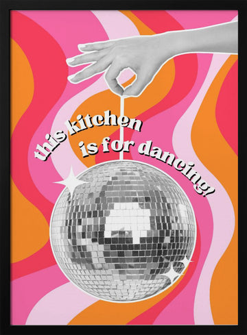 Disco Kitchen Vibes | Poster - Black Metal Frame Interior