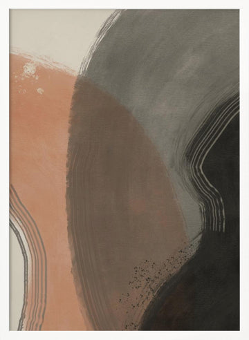 Earthy Abstract Curves | Poster - White Frame Interior