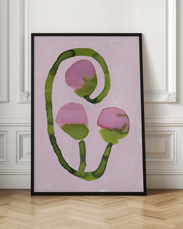 Abstract Pink Blooms | Poster - Room Interior 1