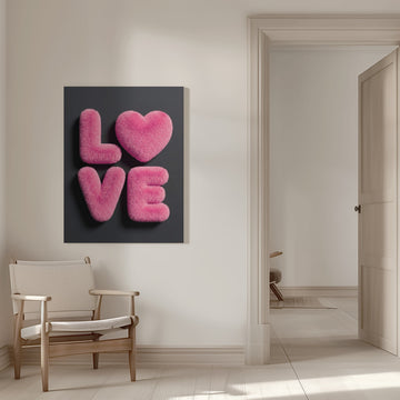 Pink Fluffy Love | Canvas - Room Interior 1