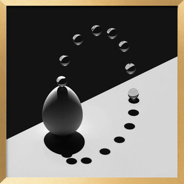 Abstract Spheres Curve | Poster - Gold Frame Interior