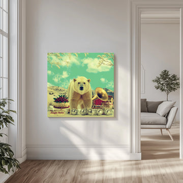 Festive Polar Bear Scene | Canvas - Room Interior 1