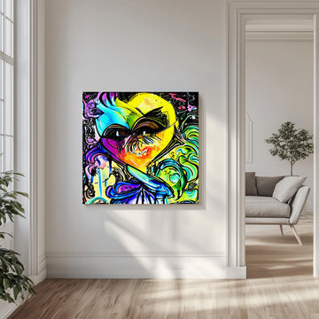 Vibrant Abstract Fusion | Canvas - Room Interior 1