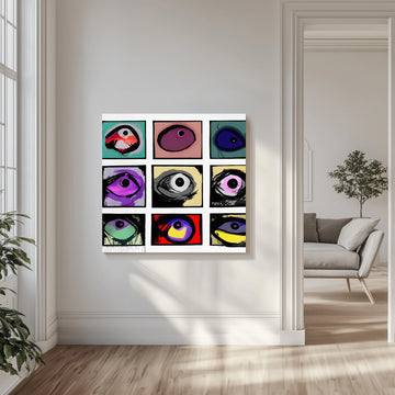 Colorful Abstract Eyes | Canvas - Room Interior 1