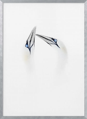 Serene Bird Connection | Poster - Silver Frame Interior