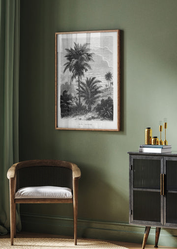 Vintage Palm Tree Drawing V | Poster - Room Interior 2