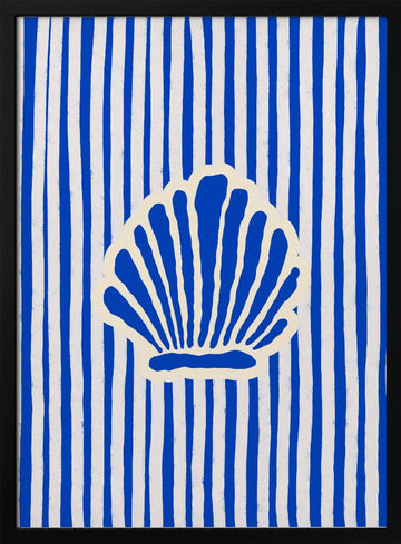 Coastal Shell Stripes | Poster - Black Metal Frame Interior
