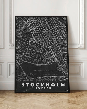 Minimalist Stockholm Map | Poster - Room Interior 1