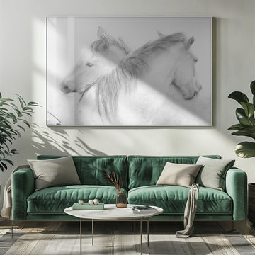 Ethereal White Horses | Poster - Room Interior 1