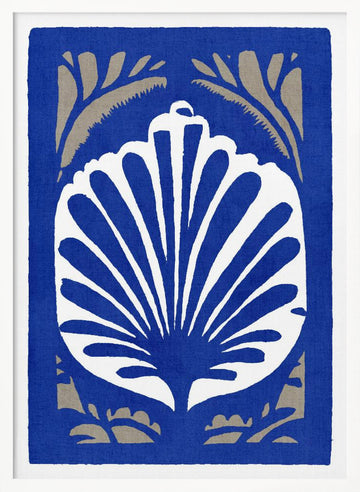 Elegant Blue Shell | Poster - White Frame Interior