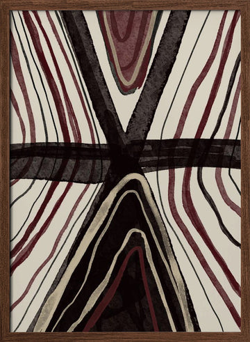 Intersecting Organic Forms | Poster - Walnut Frame Interior
