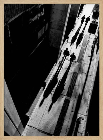 Long City Shadows | Poster - Wood Frame Interior