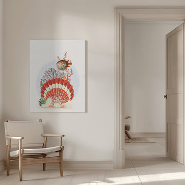 Oceanic Shells and Fish | Canvas - Room Interior 1
