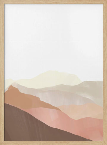Soft Desert Layers | Poster - Wood Frame Interior