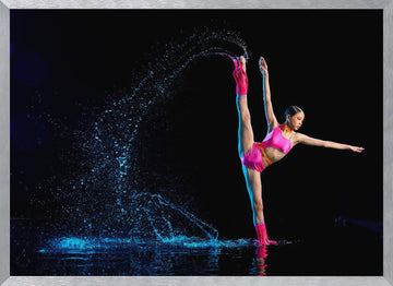 Dynamic Dance Water Splash | Poster - Silver Frame Interior