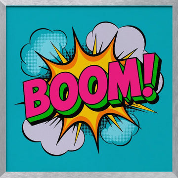 Boom Pop Art Explosion | Poster - Silver Frame Interior