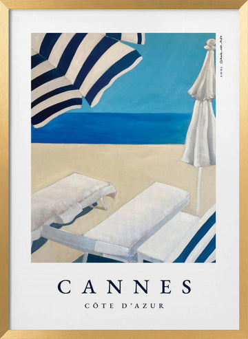 Blue Beach Serenity | Poster - Gold Frame Interior