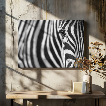 Zebra's Intense Eye | Canvas - Room Interior 2
