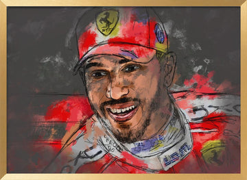 Joyful Racing Driver | Poster - Gold Frame Interior