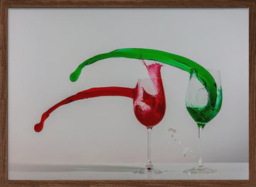 Vibrant Wine Splash | Poster - Walnut Frame Interior