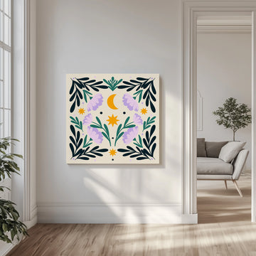 Bohemian Floral Celestial | Canvas - Room Interior 1