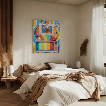 Stylish Dog Retro Vibe | Canvas - Room Interior 2
