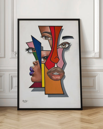 Abstract Geometric Faces | Poster - Room Interior 1