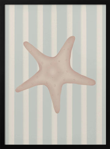 Coastal Starfish Stripes | Poster - Black Metal Frame Interior