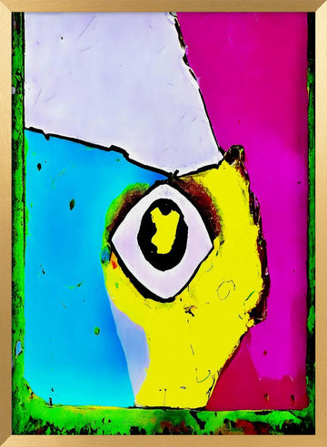 Vibrant Abstract Eye | Poster - Gold Frame Interior