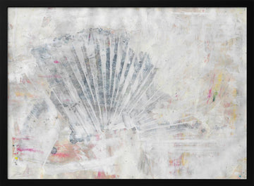 Faded Fan Abstract | Poster - Black Frame Interior