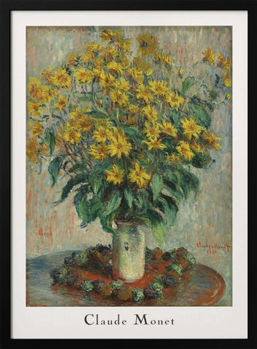Jerusalem Artichoke Flowers | Poster - Black Metal Frame Interior