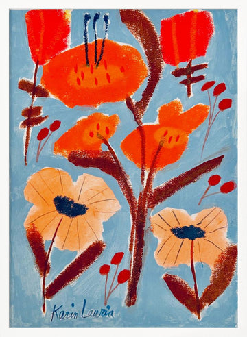 Vibrant Floral Abstract | Poster - White Frame Interior