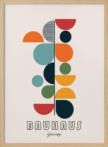 Bauhaus Geometric Spring | Poster - Wood Frame Interior