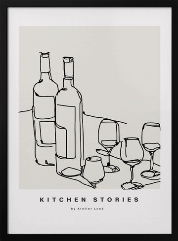 Wine and Conversation | Poster - Black Metal Frame Interior