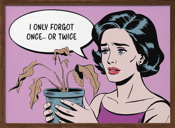 Pop Art Plant Oops | Poster - Walnut Frame Interior