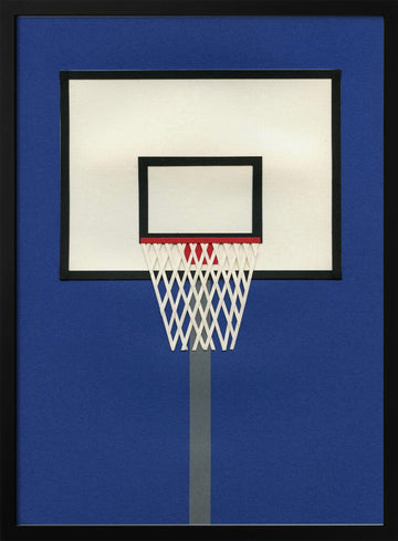 Modern Basketball Hoop | Poster - Black Metal Frame Interior