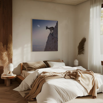 Mountain Goat Moonrise | Canvas - Room Interior 2
