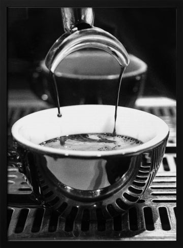 Rich Espresso Stream | Poster - Black Metal Frame Interior