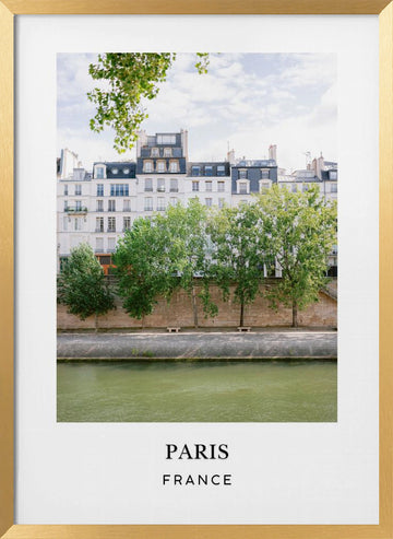 Seine Paris France Travel poster | Poster - Gold Frame Interior