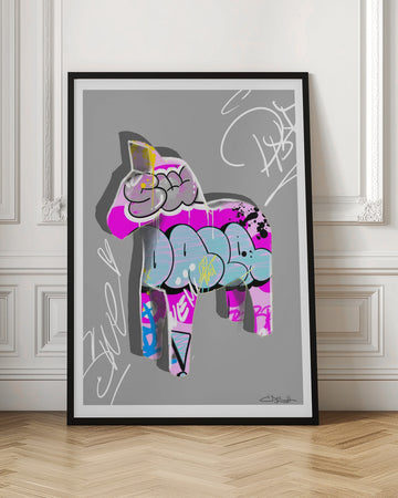 Graffiti Dala Horse | Poster - Room Interior 1