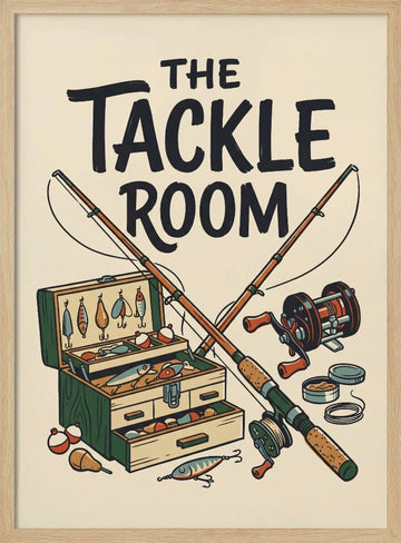 Classic Fishing Tackle | Poster - Wood Frame Interior