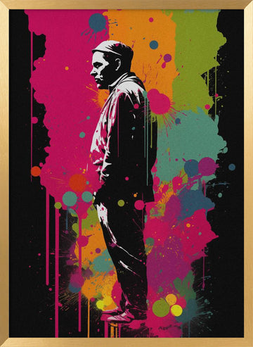 Vibrant Street Art Man | Poster - Gold Frame Interior