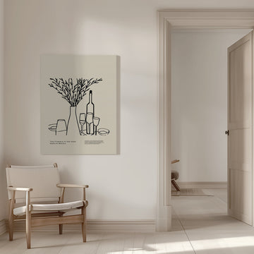 Vase and Glasses | Canvas - Room Interior 1