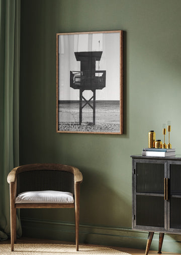 Black And White Beach Stand | Poster - Room Interior 2